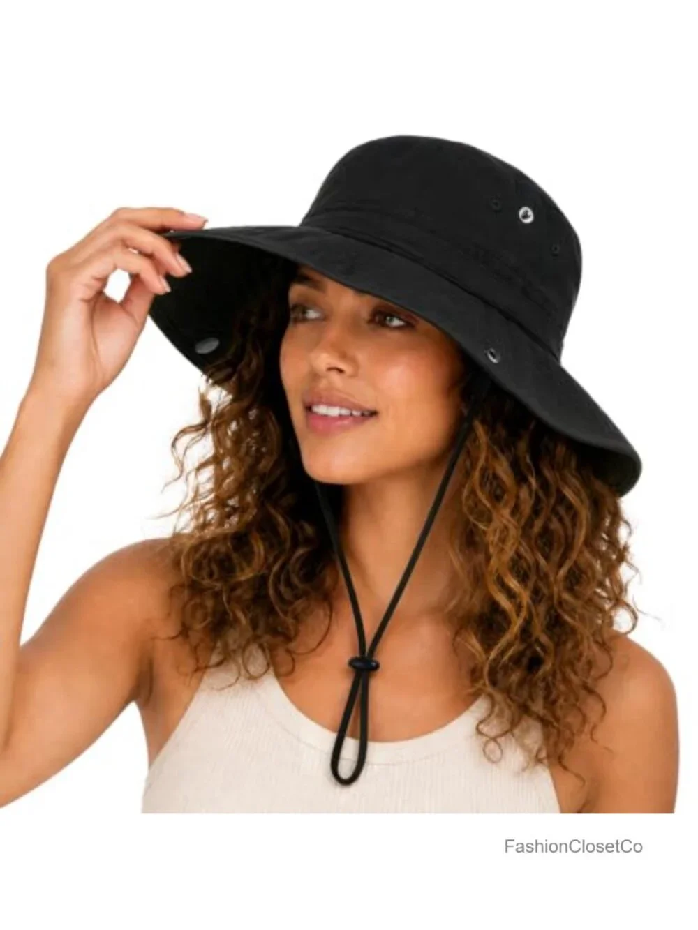 Satin Lined Sun Hat Wide Brim Washed Cotton with Satin Lining for Beach Travel